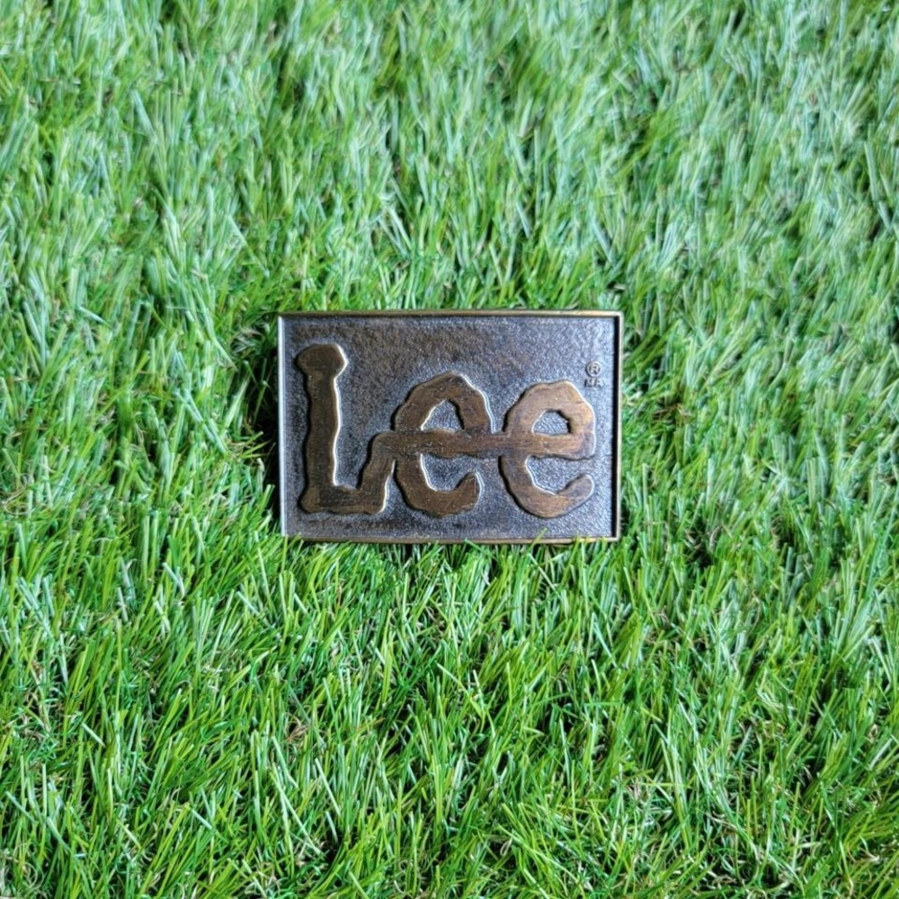 Vintage Lee Belt Buckle Brass Patina